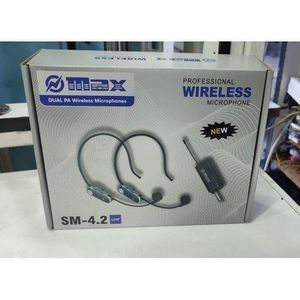 Omax Dual PA wireless microphones 3 in 1 , 2 Head Microphones and 1 tie clip microphone SM-4.2 UHF
