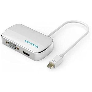 Vention Mini DisplayPort to HDMI/VGA Converter 0.15M, White – Mini DisplayPort Video Adapter with HDMI & VGA Output for Monitor, TV, Projector & Display Connectivity