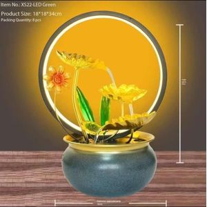 Elegant LED  Electric mini water fountain in a clear glass  pot 