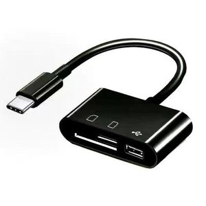 USB 3.0 Type-C 3-in-1 OTG Card Reader - Black
