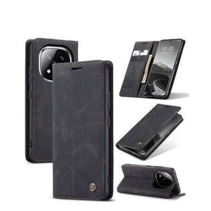 Caseme Black Soft Leather Wallet Flip Cover Case Redmi xiomi note 14 pro+