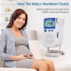 Doppler Fetal Portable Pregnancy Baby Heart Rate Monitor,Baby Heart Rate Detection Monitoring Machine Portable With In-Built Speaker Ultrasonic Fetal Doppler