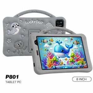 Telzeal P801 Kids Tablet 8” 512GB + 8GB RAM – Parental Control, CBC Learning Apps, 5000mAh Battery, Gray
