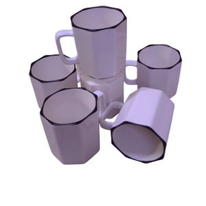 6pcs ceramic mugs for serving tea or coffee 