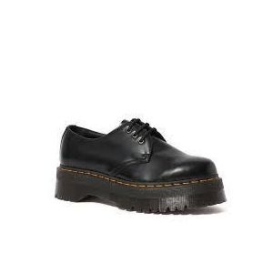 Dr. Martens Black Smooth Quad Platform Shoe