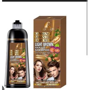 Roushun Ginseng argan oil grape seed light brown hair dye shampoo 