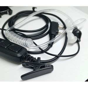 Invisible Surveillance Walkie Talkie Headset with Soft Earbud and PTT Mic Clip for Baofeng Use