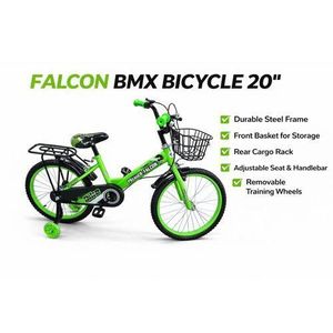 Falcon Premier  20” BMX Kids Bicycle – Green with Basket & Rack