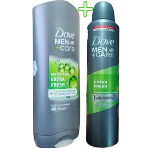 Dove MEN -CARE Extra Fresh Invigorating MICROMOISTURE Body Wash + Extra Fresh Deodorant Antiperspirant nk 