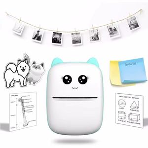 Mini thermal printer portable wireless memo label machine 200dpi Bluetooth inkless pocket printer phone notes printing 