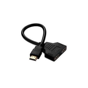 HDMI Male To Dual HDMI Female 1 X 2 Way HDMI Splitter Adapter Cable For HDTV, Support Two TVs At The Same Time, Signal One In, Two Out