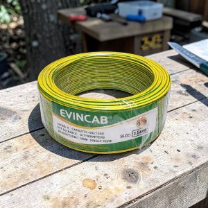 Evin 1.5mm Yellow/Green Single Core Solid Easy Install Durable Electrical Wiring Cable