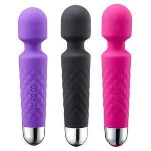 20 Modes - 8 Speed Powerful Rechargeable Magic Wand Cli_t Massager Dildo Vibrator Sex Toys For Women