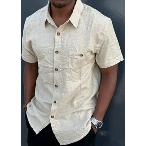 Men Good Quality Plain Shirt -Beige