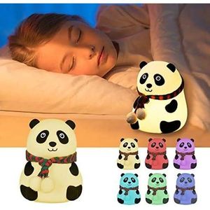 Cute Panda Night Light for Kids,Nursery Silicone Night Light,7-Color Changing Lamp,Room Decor, Gifts for Toddler Children 