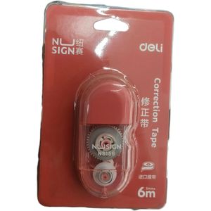 Deli 5mm X 6 Metres Correction Tape Red