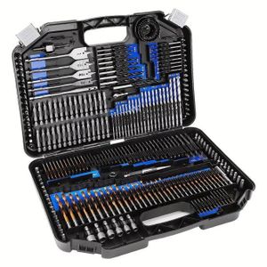 246 Pieces Drill Bit Set, Combination drill and screwdriver bit set with carrying case, For power drills and impact drivers to drill wood, metal, plastics, and masonry/concrete