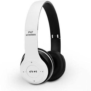 P47 Wireless Bluetooth Headphone Mic TF Card FM Radio - White.