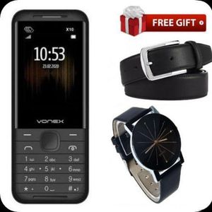 Vonex Dual Sim, Mulika Mwizi Button/ Kabambe phone + Free Belt & Watch