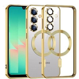 Gold Electroplated Magnetic for MagSafe Shockporoof Transparent Case Cover for Samsung Galaxy A24