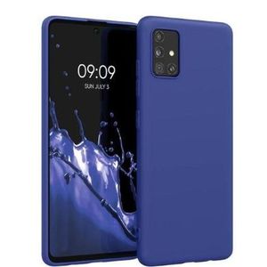 Soft Flexible Silicone Case for Samsung Galaxy A51, Shockproof Anti-Scratch Slim TPU Protective Back Cover (Blue)