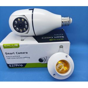 CALUS Wireless 360° PTZ CCTV Bulb Camera 1080P HD with Color Night Vision, Motion Detection Alarm & Smart Home Surveillance Features