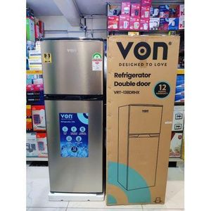 VON 138liters Double Door Fridge Energy Efficient Saver With A Free Gift,1yr Warranty