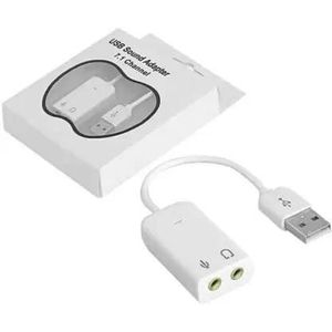 Bn USB Sound Card Adapter 7.1 Channel External Audio Adapter Stereo Sound Card Converter 3.5mm AUX Microphone Jackfor Windows, MAC, Linux, PC,Laptop, Desktops (1pc, White)