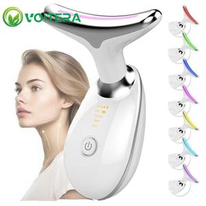 VoltEra Facial and neck massager, lifting and firming device, three light modes, electric skin tightening device, LED beauty device-white