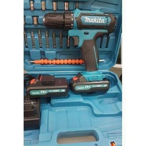 Makita  26V Cordless Electric Drill With 2 Battery Bits, Accessories
