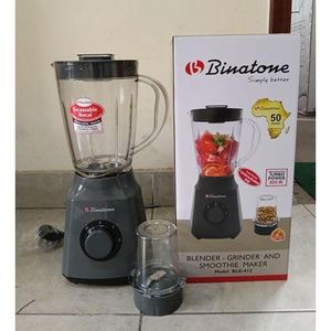 Binatone BLG-412 2-in-1 blender and grinder combo 1.5L unbreakable blender jar and a separate dry grinder attachment for spices or coffee with 300W motorr