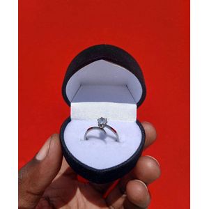Quality Silver  Plated Cute Proposal Engagement Ring For Lady  With A Free Lovely Jewelry Box 