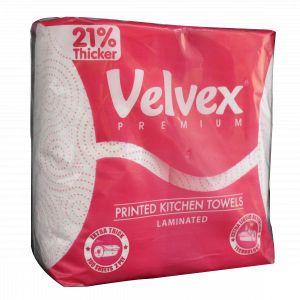 Velvex  Pink Kitchen Towel Laminated 2-Pack