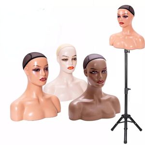 Adjustable Wig Head Stand Tripod Holder Mannequin