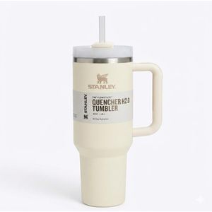 Stanely Cups(white) Large Capacity Tumbler 30oz/40oz – Leakproof Travel Mug with Straw & Handle ,Stylish Hydration Bottle Description: