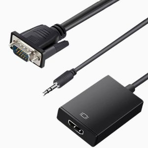 VGA to HDMI Converter Adapter with Audio Output, 1080P Male to Female Cable for PC/Laptop/TV/Projector