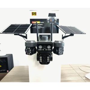 6MP solar sim card tripple lens cctv camera, motion sensor, Infrared sensor, 355 degrees tilt