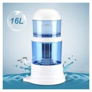 Korea King  High Quality Strong 16L 100% BPA Free Benchtop Ceramic Water Mineral Filter Pot, Camping/hiking/home/office Table Top Water Purifier With Dispensing Tap