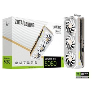 Zotac GAMING GeForce RTX 5080 SOLID OC White Edition 16GB GDDR7 Graphics Card (Recommended Power Supply: 850W)