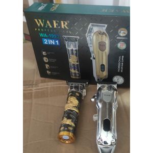 WAER WA-1993 2-in-1 Solar Hair Clipper – Professional Ceramic Titanium Blade Trimmer with Adjustable Lengths