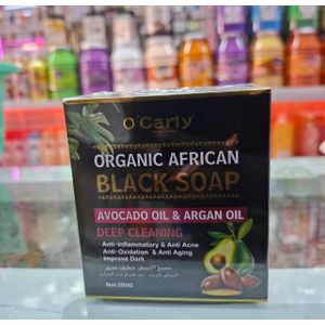 O'Carly Organic African Black Soap With Cocoa Butter & Vitamin E