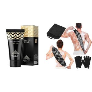 Titan Gel Penis Enlargement Gel + free exfoliating gloves & back scrubber