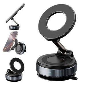 Strong Magnetic Vacuum Suction Phone Mount for Car, Adjustable Suction Locking Holder for All Phones Perfect for Smooth Surfaces