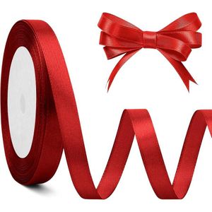 1 Roll Thin Satin Ribbon-Red