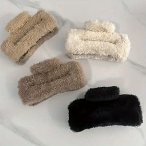 Fluffy Fur Hair Claw Clip 