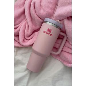 Stanley Stainless Steel Tumbler With Handle & Straw Lid, Insulated Reusable Stainless Steel Travel Mug