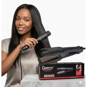 Geemy Proffesional hair straightener flat iron with water-based ceramic glaze layer