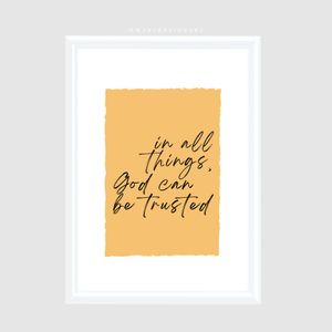 WaKi God Can Be Trusted White Frame A4