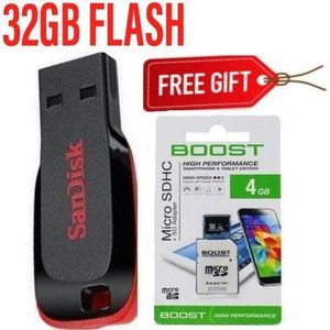 Sandisk Best Quality 32GB FLASH // HIGH SPEED 32GB USB Flash Disk - 32 GB Flash Drive + 4GB MEMORY CARD