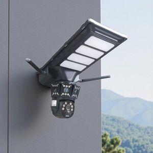 Easy to Install Smartphone App Control Two In One V380 Pro 12MP 4G Sim card PTZ Rotating Dual Lens (Two screens) Outdoor Security Solar Camera with Outdoor Security High Brightness Led Solar Street Light